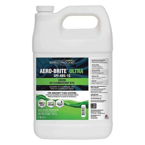 Aviation Leak Detection Dye, Green, Mfr#: SPI-ABG-1G, SPECTROLINE