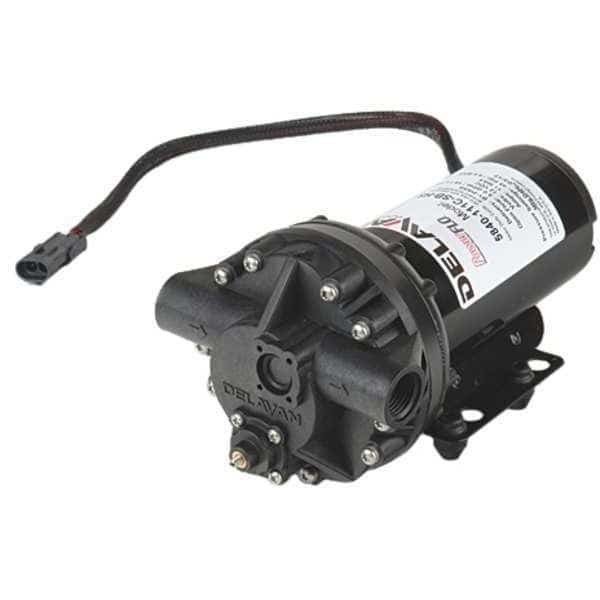 Diaphragm Pump, Polypropylene, Santoprene, 12VDC, 4.0 GPM 140 Degrees F