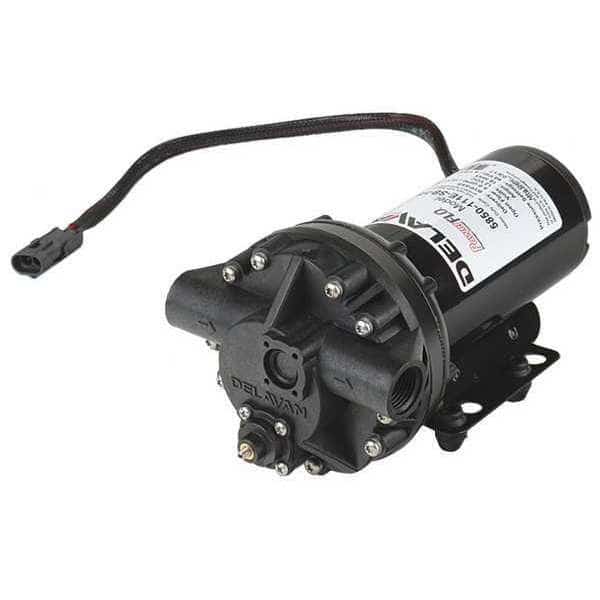 Diaphragm Pump, Polypropylene, Santoprene, 12VDC, 5.0 GPM 140 Degrees F