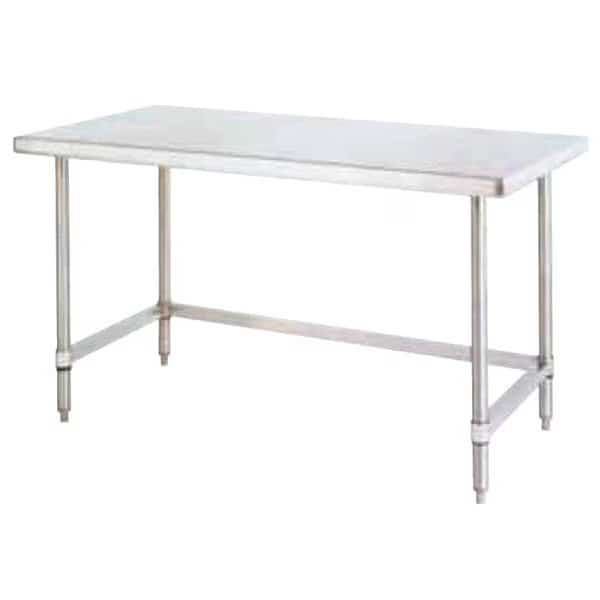 Table, Stainless Steel, Stainless Steel Frame, 96 in W, Silver