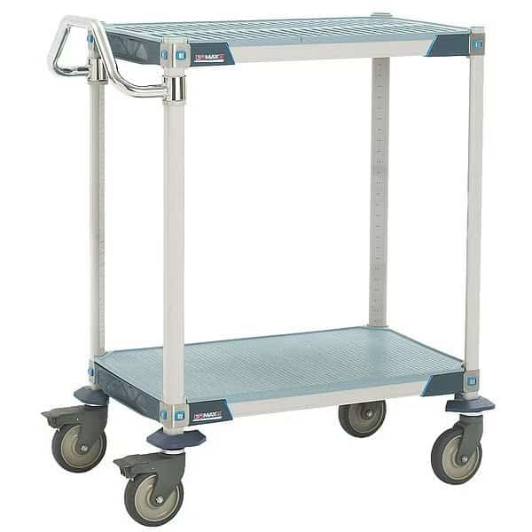 Laboratory Utility Cart, Steel, 2 Shelves, 30 in L, 18 in W, 39 in H