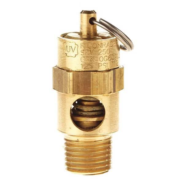 Air Safety Valve,1/4" (M) NPT Inlet, Mfr#: SRV250-14-250 SST, CONRADER
