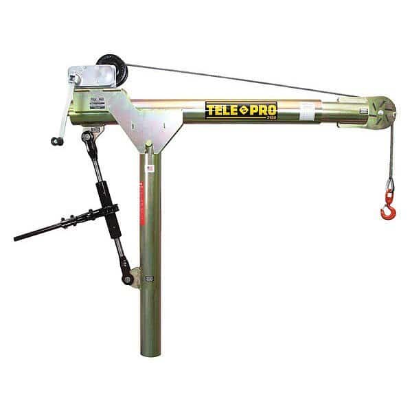 Davit Crane, 2,500 lb Capacity, 28 in to 82 in Reach, 0 in to 540 in Lift Range, Yellow