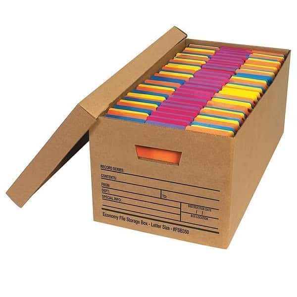 Economy File Storage Boxes, 24" x 12" x 10", Kraft, 12/Case, EnjoyTool select, Mfr# 55VJ87