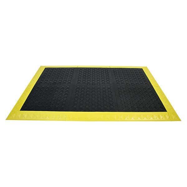 Interlocking Antifatigue Mat, Vinyl, 3 ft W x 5 ft L, 1 in Thick