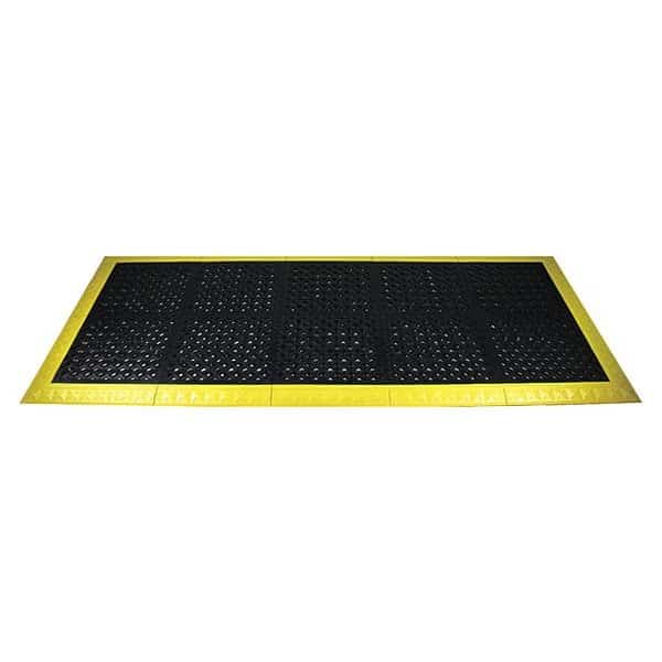 Interlocking Drainage Mat Kit, Vinyl, 3 ft W x 8 ft L, 1 in Thick