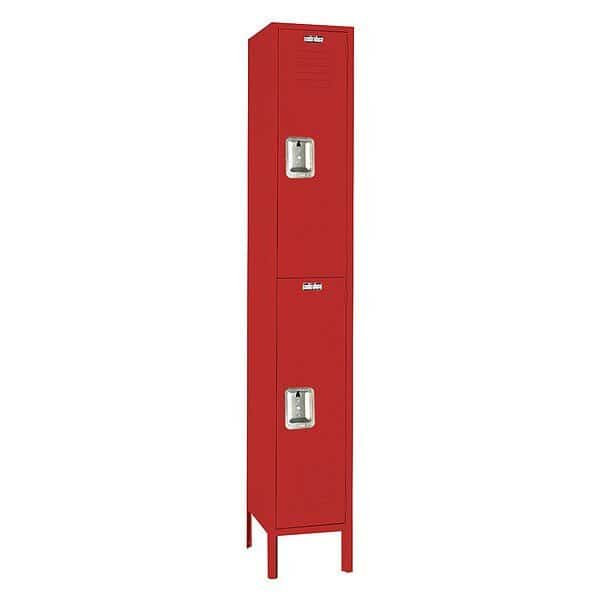Wardrobe Locker, (1) Wide, (2) Tier, Steel, Powder Coated Finish, 12 in W, 15 in D, 78 in H