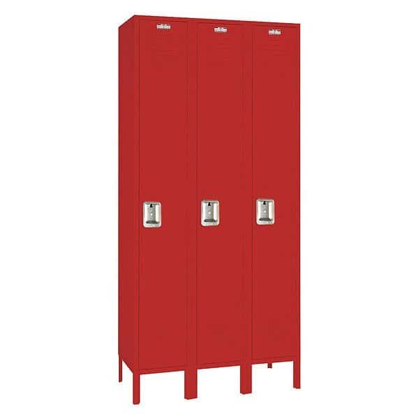 Wardrobe Locker, (1) Tier, (3) Wide, Steel, Powder Coated Finish, 36 in W, 12 in D, 78 in H