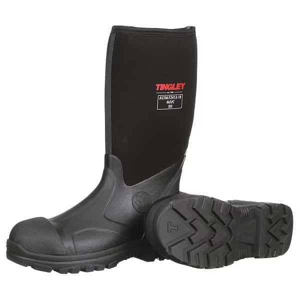 Men's Tall Rubber Boots, 5 Half Rubber-Neoprene, 15 in H, Black, 87251