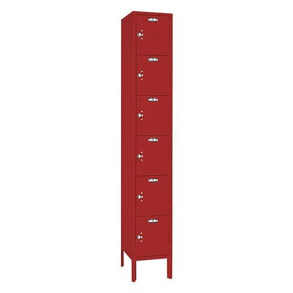 Wardrobe Locker, (1) Wide, (6) Tier, Steel, Powder Coated Finish, 12 in W, 18 in D, 78 in H