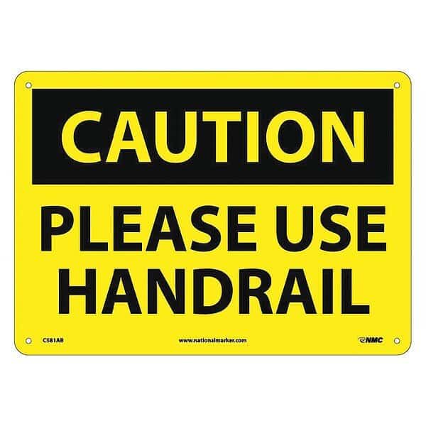 Caution Please Use Handrail Sign, C581AB