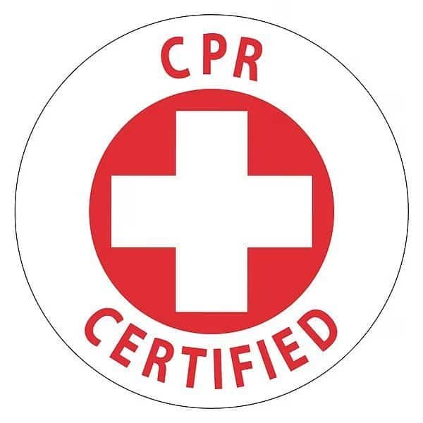CPR Certified Hard Hat Emblem, Pk25, Material: Reflective Vinyl Sheeting