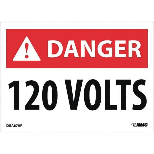 DANGER, 120 VOLTS, 2.5X3.5, PS VINYL, Pk5