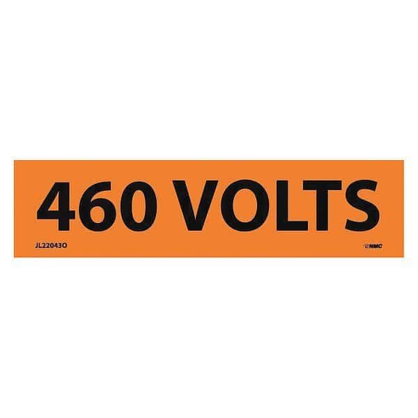 ELECTRICAL MARKERS, 460 VOLTS, 1.25X4.5, PS VINYL, PK25