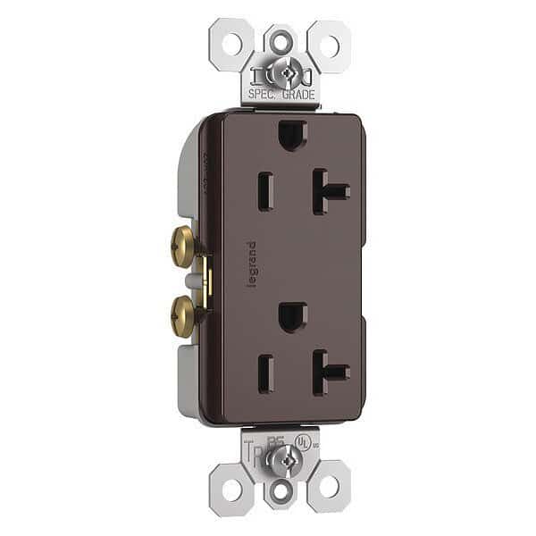 Straight Blade Receptacle, 5-20R, 20 A, 125V AC, 2 Pole, 3 Wire, Flush Mount, Single