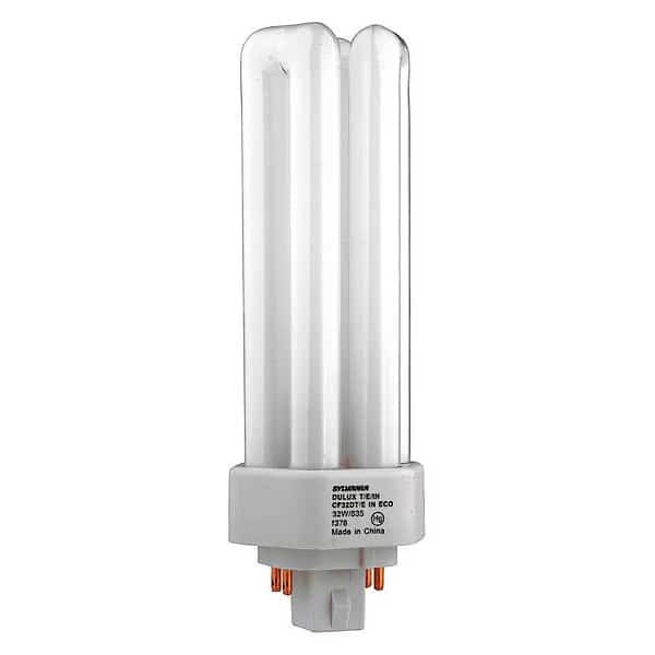 Plug-In CFL Bulb, 32W, 2400 lm, 4100K, SYLVANIA, Mfr# CF32DT/E/IN/841/ECO
