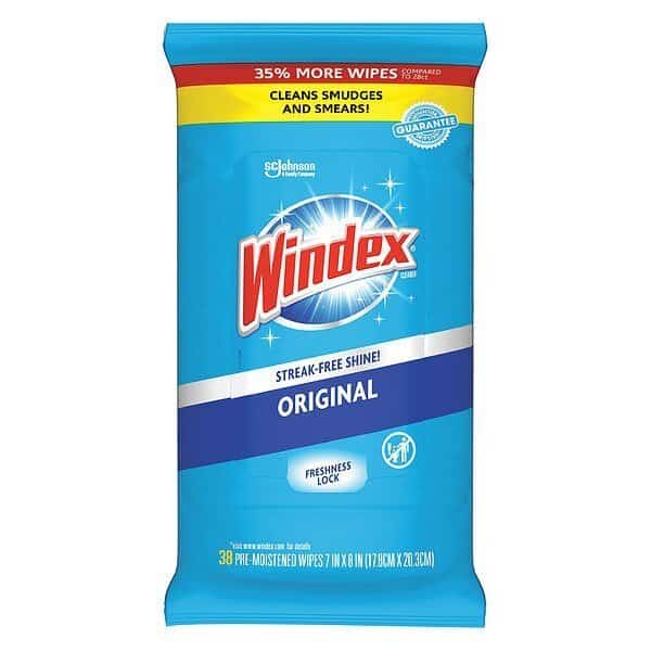 Glass Cleaner Wipes,8" x 7",38 ct,PK12, Mfr#: 319251, WINDEX