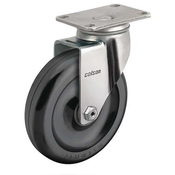 4" X 1-1/4" Non-Marking Polyolefin Swivel Caster, No Brake, Loads Up To 275 lb