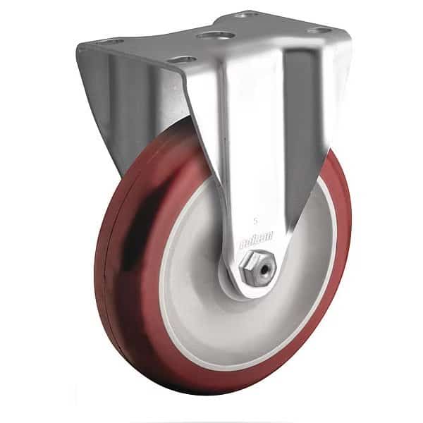 4" X 1-1/4" Non-Marking Polyurethane Hi-Tech Rigid Caster, No Brake, Loads Up To 275 lb