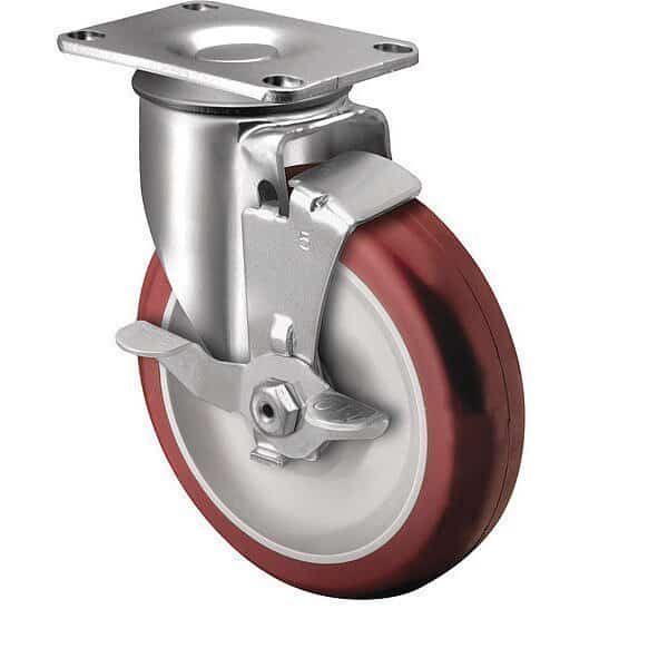 Plate Caster,Swivel,4" Wheel Dia., Mfr#: 2.04256.95 BRK1, COLSON