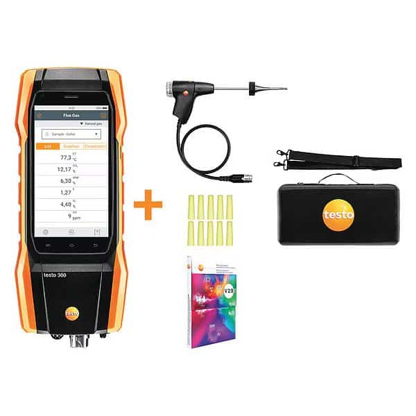 Combustion Analyzer, Digital Electronic, Oxygen Concentration: 0 to 21%, Testo, Mfr#: 0564 3002 82
