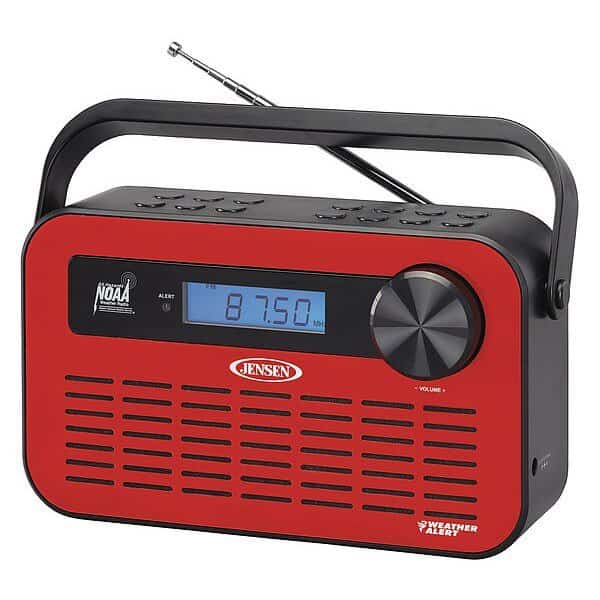 Portable Weather Radio, Red, JENSEN, Mfr# JEP-250