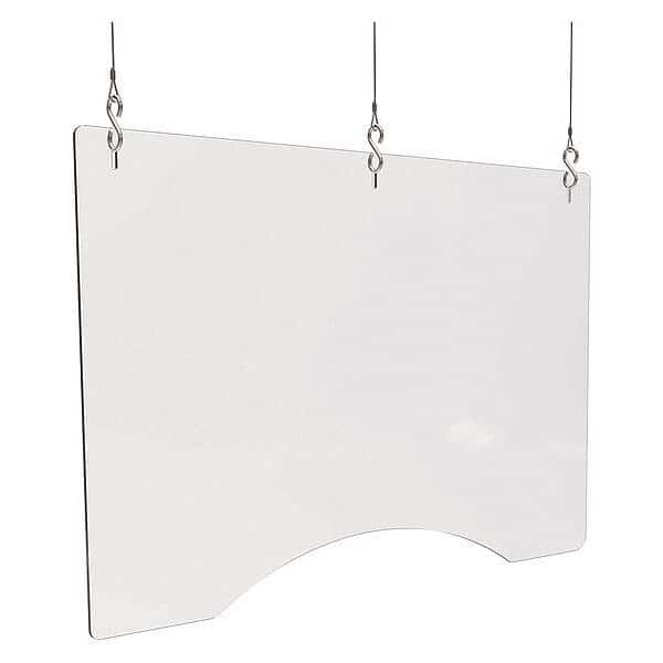 Sneeze Guard, Polycarbonate, Clear, PK2