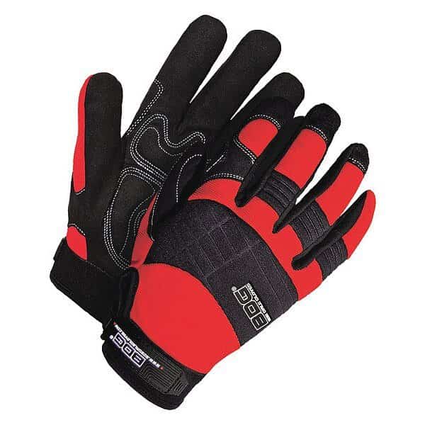 Mechanics Gloves, XL ( 10 ), Black/Red, Bdg, Mfr#: 20-1-10605R-XL