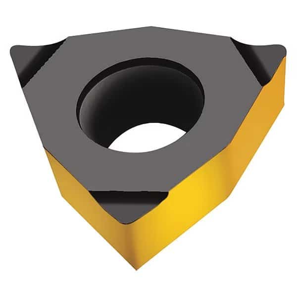 Trigon Turning Insert, Positive, Neutral, WCGT, 1/64", CarbideTiCN+Al2O3+(TiN)