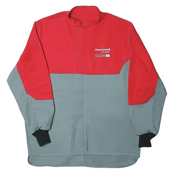 Arc Flash Coat, 8 cal/sq cm ATPV, 3XL, 7 oz Cotton/Nylon, Zipper Closure