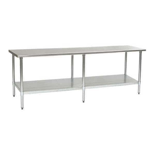 Table, SS Legs/Shelf, Deluxe, 30"Wx132"L
