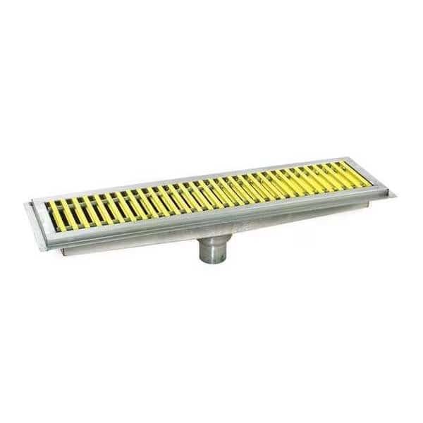Floor Trough, Fiberglass, Yellw, 12"Wx30"L