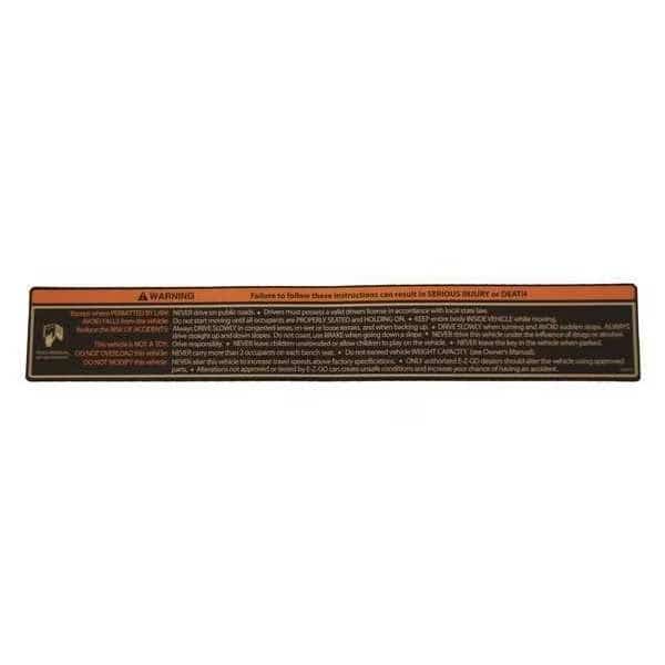 Instrument Panel Label