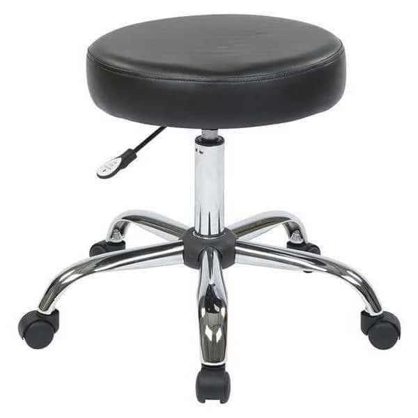 Backless Vinyl Stool, Black