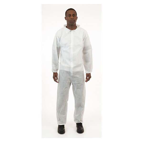 Disposable Coverall, Collared, L, SMS, Zipper, Elastic Cuff, Elastic Ankle, Serged Seam