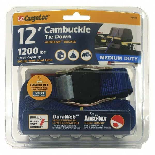 Cambuckle Tie Downs, 1"x 12 ft.