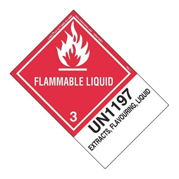 Flammable Liquid Label, UN1197, PK500, HSN4700ET