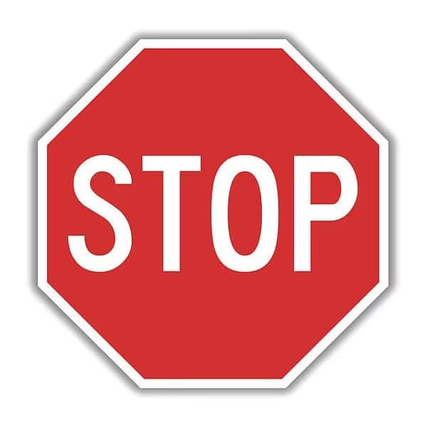 Stop Sign, 18" W, 18" H, Red