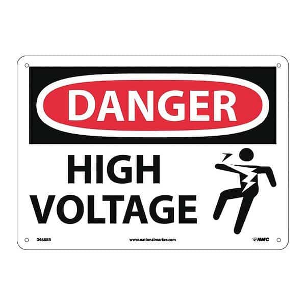 Danger High Voltage Sign, Mfr#: D668RB, NMC
