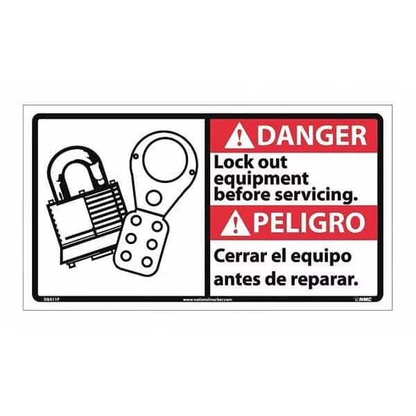 Danger Lock Out Equipment Sign - Bilingual