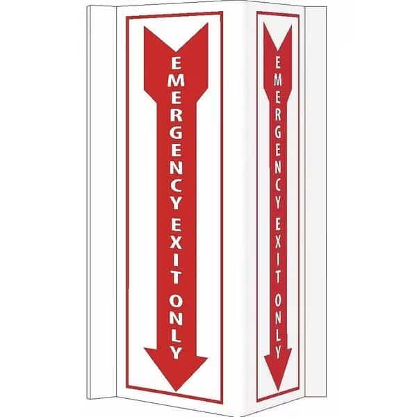 Exit Sign, Pvc, 8-3/4 in W, 16 in H