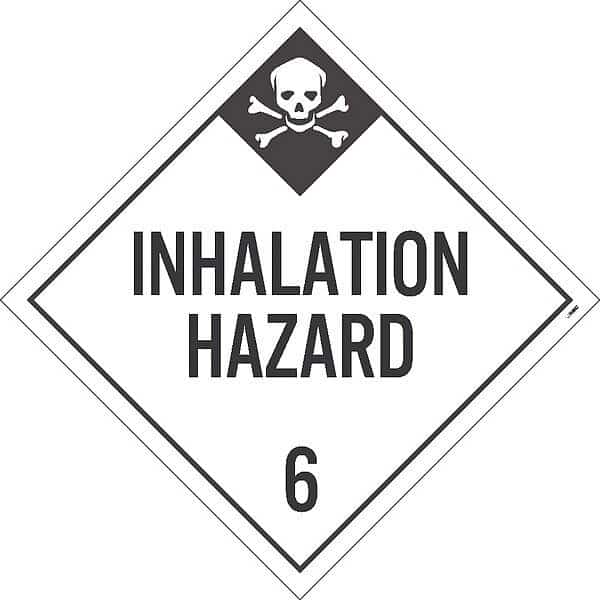 Inhalation Hazard 6 Dot Placard Sign, Pk50, Material: Unrippable Vinyl