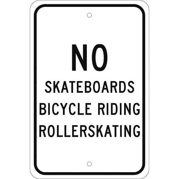No Skateboards Bicycle Riding Rollerskating Sign, TM65J