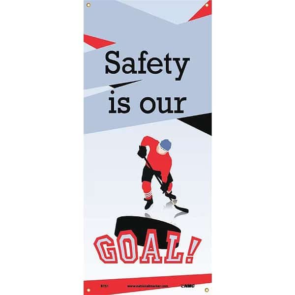 Safety Is Our Goal Banner, 60 in H x, 26 in W, Vinyl