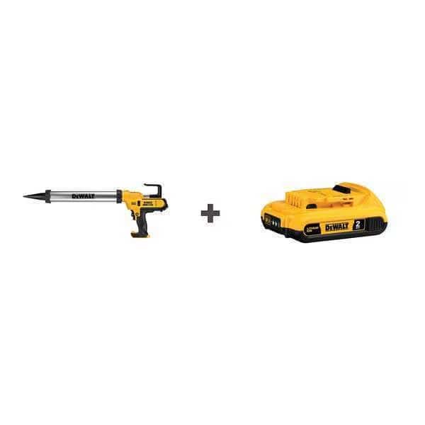 Caulk Gun Kit, Yellow, 20 oz Capacity, 20V DC