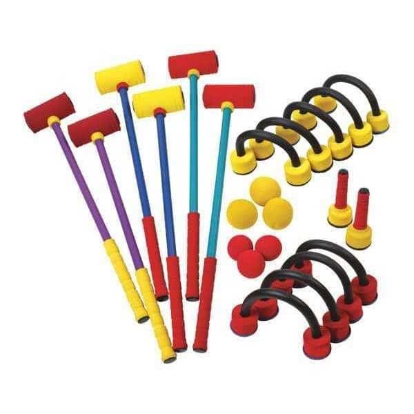 Foam Croquet Set,6 Colors,Carrying Case, Mfr#: FCRSET, CHAMPION SPORTS