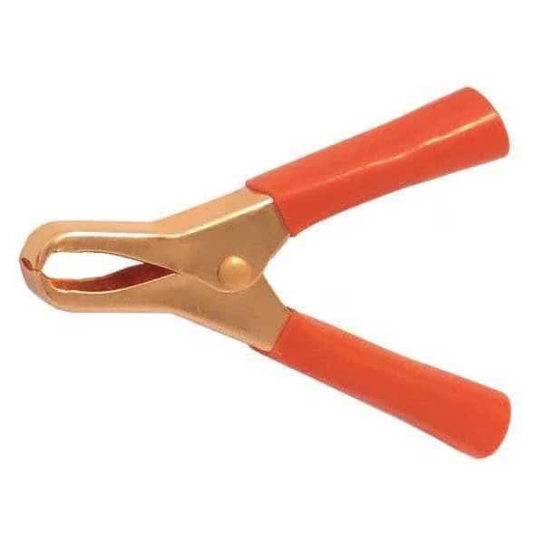 Insulated Sleeve Battery Terminal Clamp Miniature, Plunger Clamp Clip, 2.88", Red