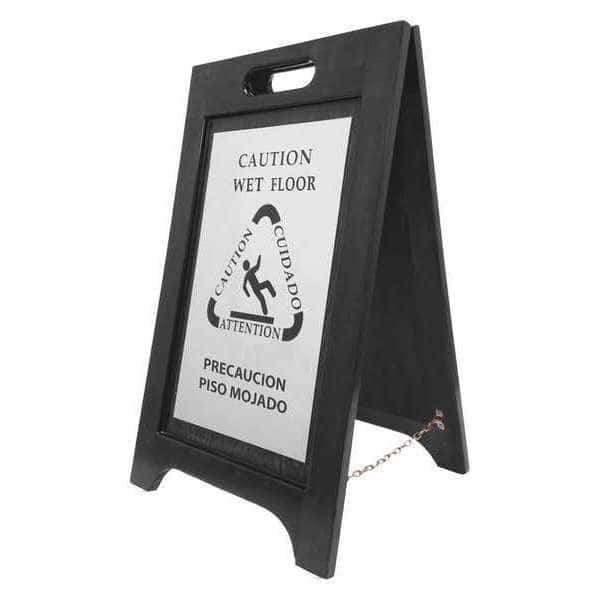 Bilingual Wet Floor Sign, 24 in H, 14 in W, BLWF-NI