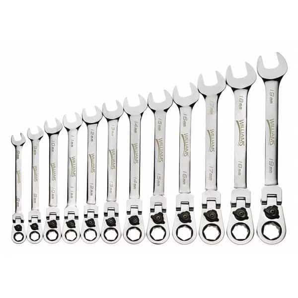 Williams Wrench Set, Flex-Head, 12 pcs.