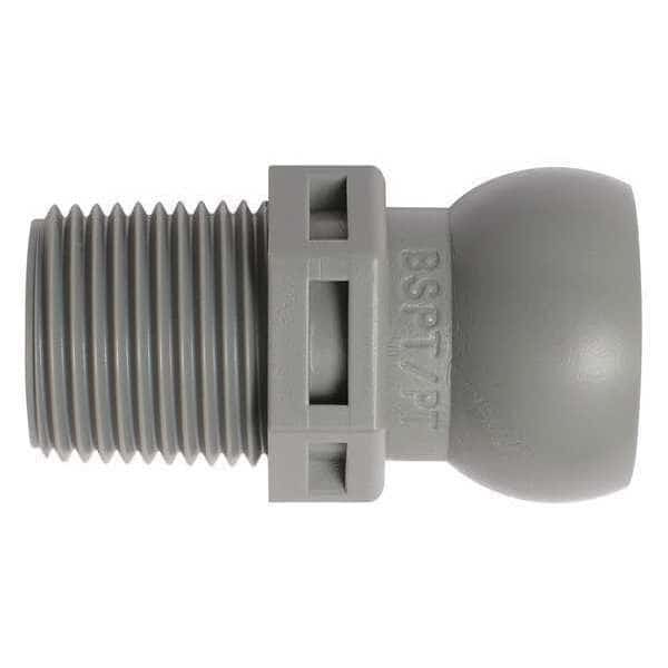 BSPT Connector, Gray, 3/8", PK50